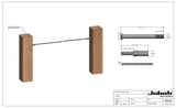 Fittings for Posts over 2 in. thick (3 to 4 in.) with on-site installing fitting.